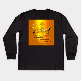 King Lear quote: "As flies to wanton boys are we to the gods". Kids Long Sleeve T-Shirt